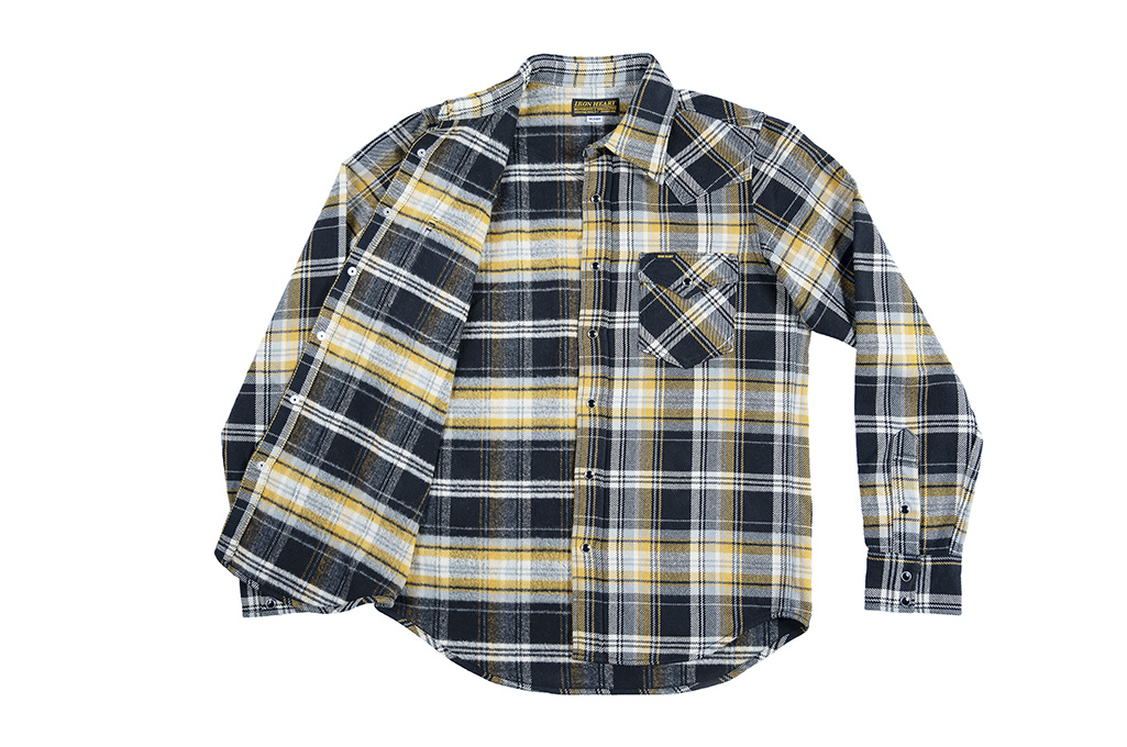 Iron Heart Ultra-Heavy Flannel - Crazy Check Yellow