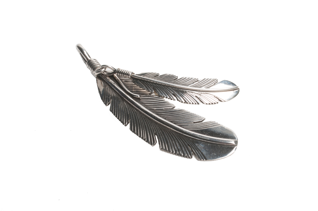 Self Edge Silver Double Feather Necklace Self Edge Silver Double Feather Necklace