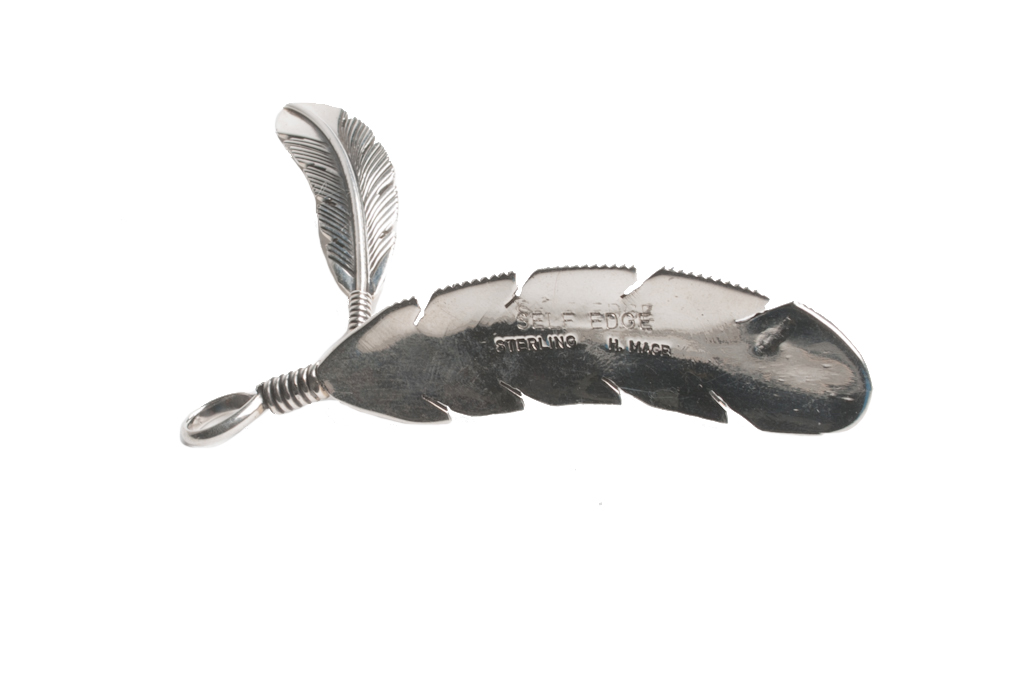 Self Edge Silver Double Feather Necklace Self Edge Silver Double Feather Necklace