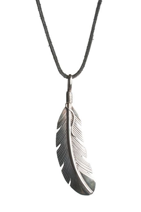 Self Edge Silver Feather Necklace